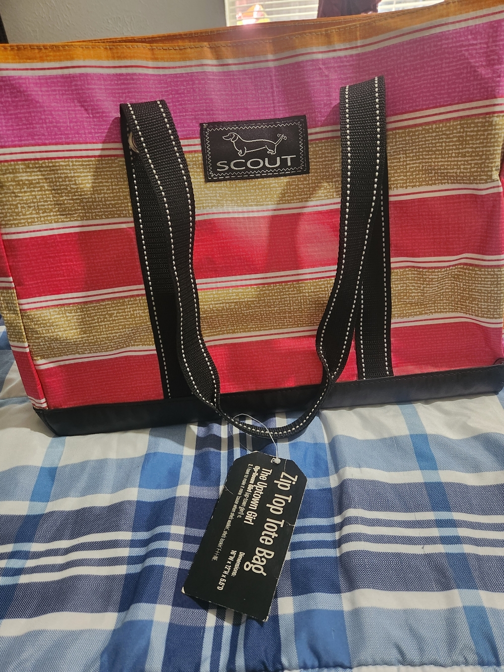 Scout Pink Striped Canvas Tote Bag - Picture 6 of 6